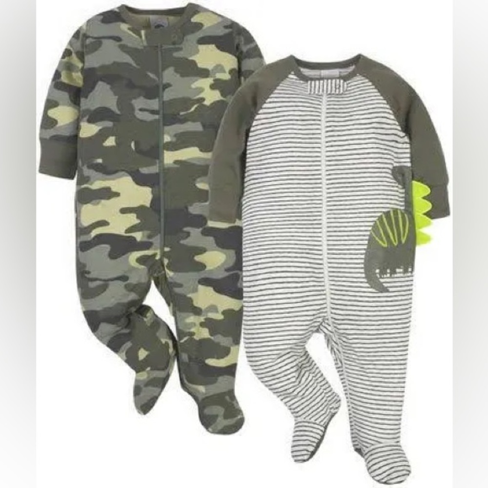 Gerber 2-Pack Baby Boys Dinosaur Sleep 'N Plays - 0-3M